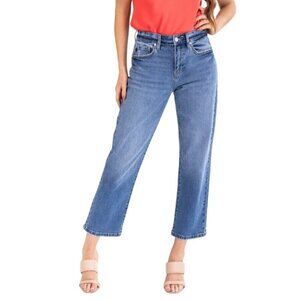 KANCAN High Rise Straight Leg Comfort Stretch Jeans Medium Wash Ankle Length 29